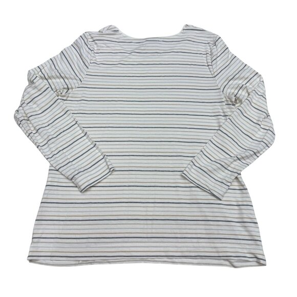 Chico's Women's Metallic Stripe Long Sleeve Top, Size 2 (US L) - Picture 2 of 8